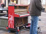 piano busker in York