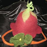 felt flower hat and stalk