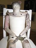 Jackie Needham,Waiting for Alice,Ferens Gallery Hull,Alice in Wonderland,white rabbit,spoon and fork hands