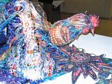 peacock in fabric and sequins,Ferens Gallery Hull