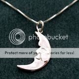costume jewellery, 925 sterling silver necklace and moon pendant 