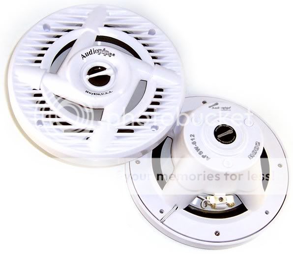 PAIR 6.5 MARINE BOAT AUDIOPIPE APSW 612 WHITE SPEAKERS  